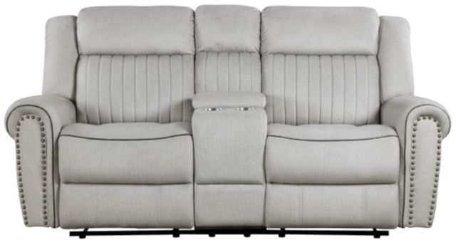 Homelegance® Brennen Mist Double Manual Reclining Loveseat with Center Console-2
