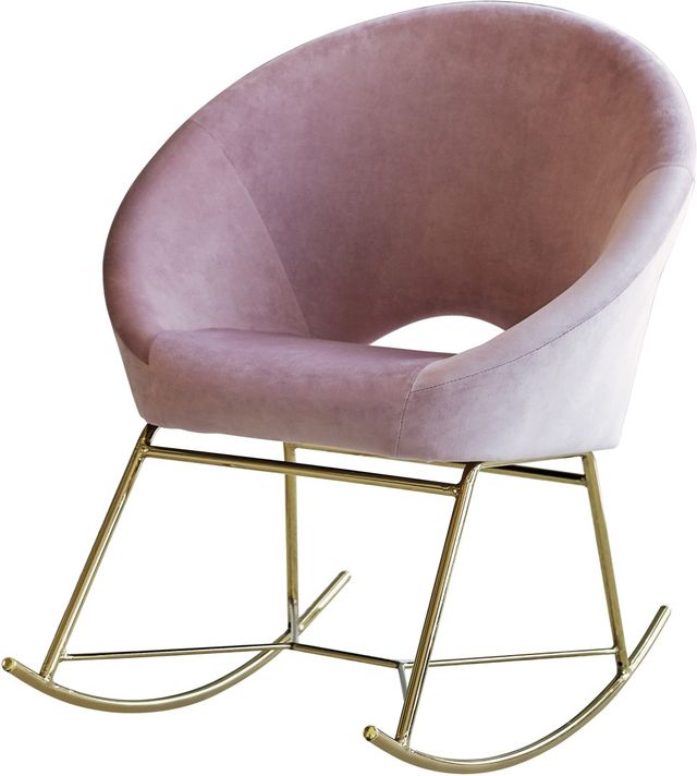 Coaster® Rosewood and Brass Rocking Chair-0