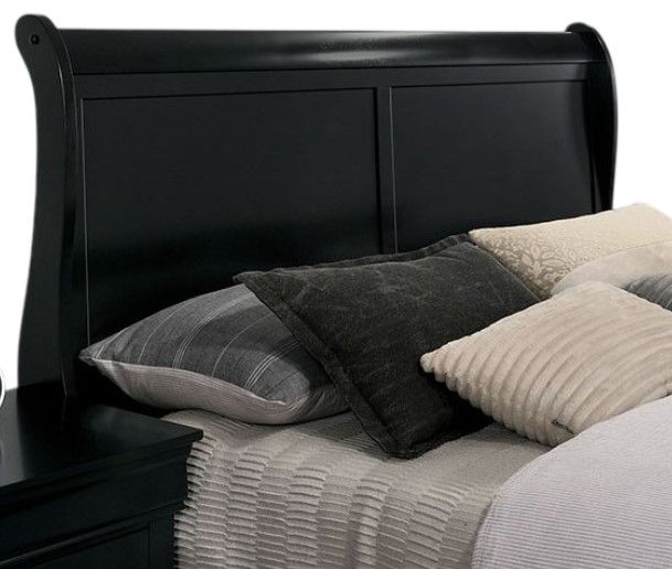 Furniture of America® Louis Philippe Black Queen Sleigh Bed-3