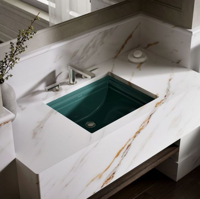 Kohler Memoirs® Teal 20" Rectangular Undermount Bathroom Sink-2