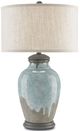 Currey & Company Chatswood Blue-Green/Gray/Oatmeal Table Lamp-0