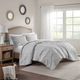 Olliix by Madison Park Arya Grey King/California King Embroidered Medallion Faux Fur Ultra Plush Comforter Mini Set-4