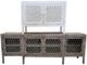 Vintage Furniture Honeycomb Console with Glass-1