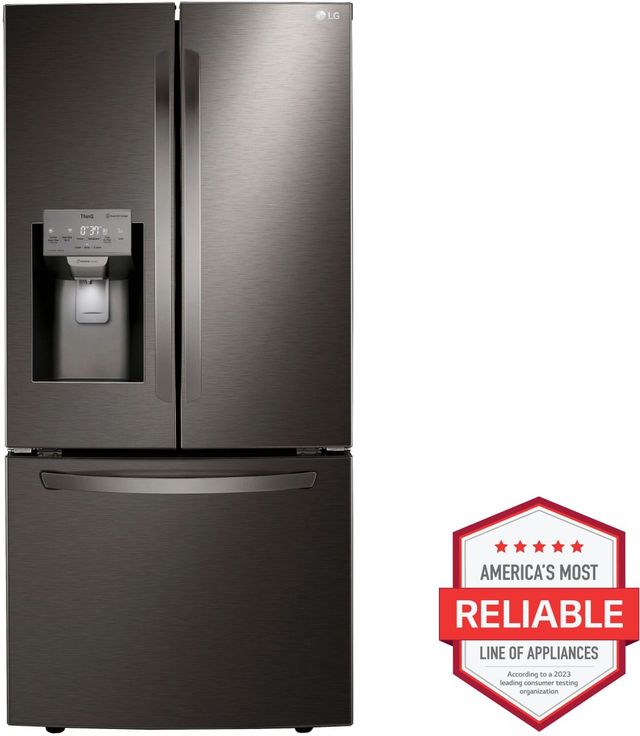 LG 33 in. 24.5 Cu. Ft. PrintProof™ Black Stainless Steel French Door Refrigerator-2