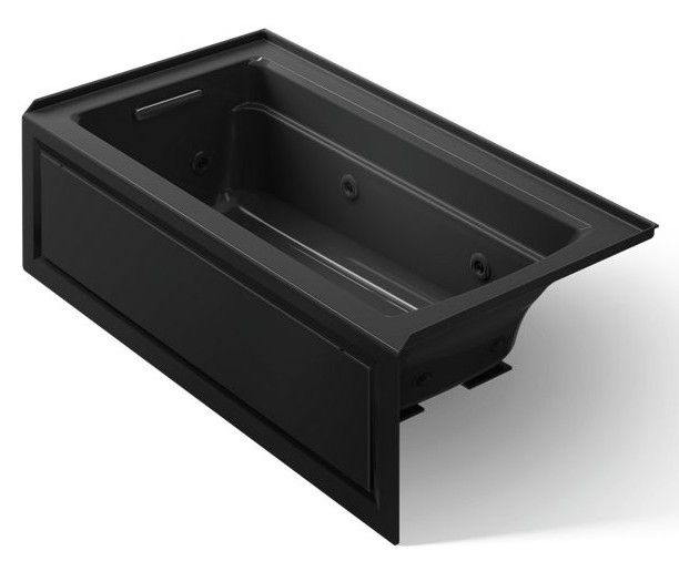  KOHLER® Archer® Black 72" x 36" Alcove Whirlpool Bath with Alcove - Left Drain-0