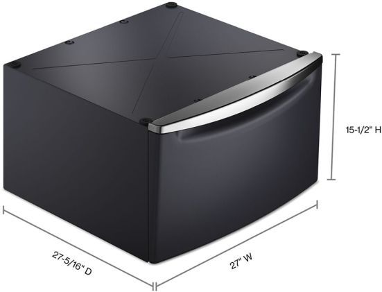 Maytag® 27" W x 15.5" H Midnight Steel Laundry Pedestal-2