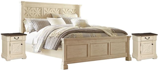 Signature Design by Ashley® Bolanburg 3 Piece Antique White Queen Panel Bed Set-0