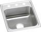 Elkay Lustertone® Classic Lustrous Satin 17" x 20" x 5" 2-Hole Single Bowl Drop-In ADA Sink-0