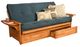 Kodiak Furniture Phoenix Suede Navy/Butternut Full Storage Futon with Mattress-0