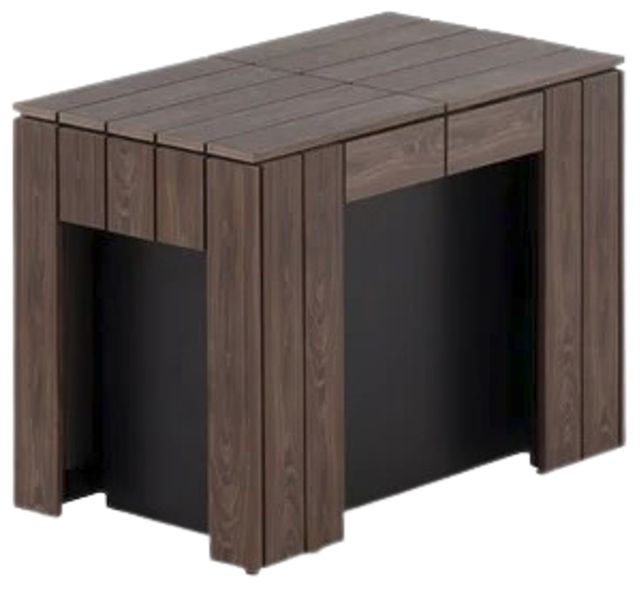 Transformer Table Transformer Black/Dark Walnut Aluminum/Polystyrene Outdoor Extendable Dining Bench-0