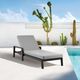 Armen Living Cayman Black/Gray Aluminum/Fabric/Rattan Outdoor Chaise Lounge-1