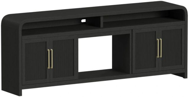 Elements International Ridgemont Black with Grain 82" TV Console without Fireplace Insert-0