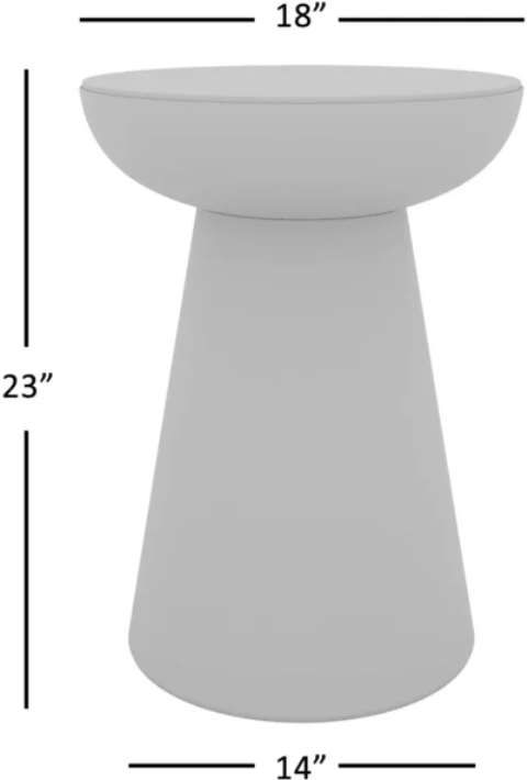 Jofran Inc. Circularity Black Round End Table with White Marble Top-2