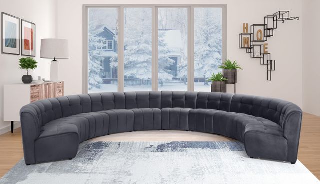 Meridian Furniture Limitless 10-Piece Grey Velvet Modular Sectional-1