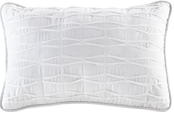 Olliix by Madison Park 4 Piece White King/California Nicolette Cotton Seersucker Duvet Cover Set-2