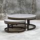 Uttermost® Aiyara 2-Piece Taupe Wash Nesting Coffee Table Set with Black Base-1