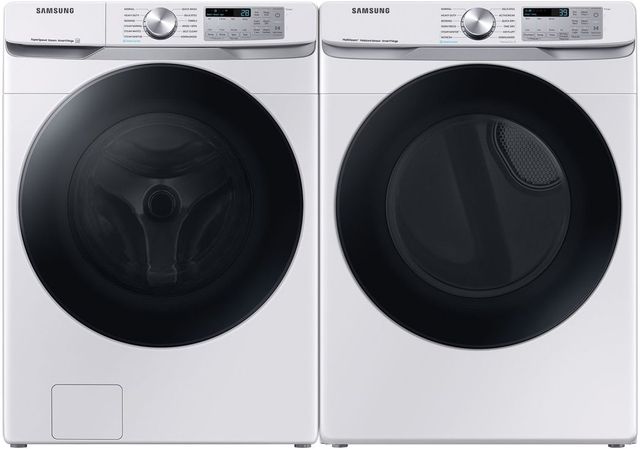 Samsung White Front Load Washer & Gas Dryer Laundry Pair-0
