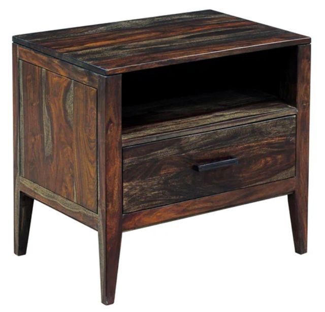 Porter International Designs Fall River Black Walnut Nightstand-0