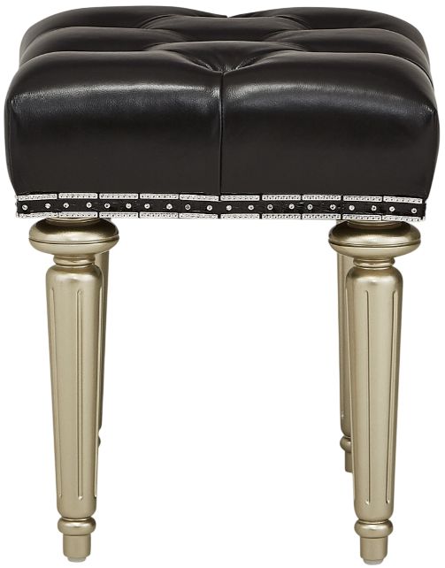 Michael Amini® Hollywood Swank Black/Platinum Vanity Bench-3