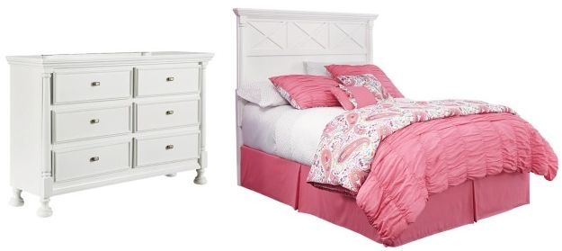 Signature Design by Ashley® Kaslyn 2-Piece White Queen Panel Headboard Bed Set-0