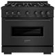 ZLINE Classic Series 36" Black Stainless Steel Pro Style Gas Range -0