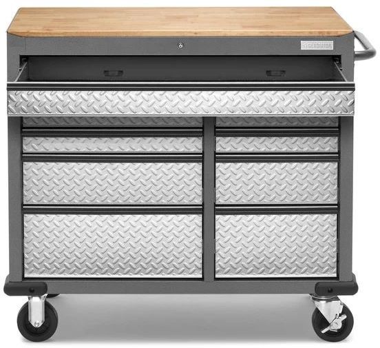 Gladiator® 41" Hammered Granite 9-Drawer Mobile Tool Workbench-2
