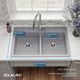 Elkay Quartz Classic® Graystone 33" x 22" x 5-1/2" Double Bowl Drop-In ADA Sink with Perfect Drain®-3