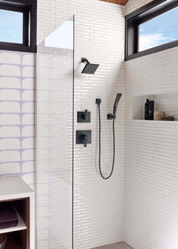 Delta Universal Showering Matte Black H2Okinetic® 3-Setting Wall Mount Hand Shower-4