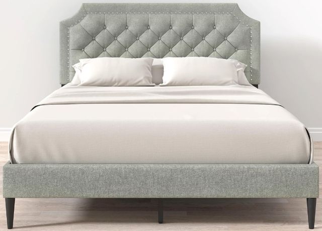American Wholesale Furniture Hanfield Stone Queen Upholstered Bed-0