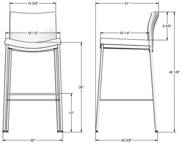 Amisco Customizable Osten Low Back Bar Stool-1
