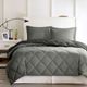 Olliix by Madison Park Essentials Larkspur Black and Grey King 3M Scotchgard Reversible Down Alternative Comforter Set-0