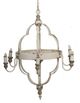 A & B Home Distressed White Iron 6-Light Chandelier-1