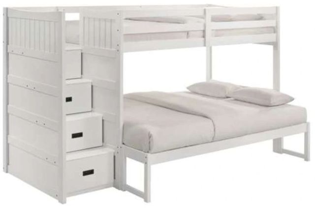 Elements International Sami White Twin Over Full Bunk and Loft Bed-0