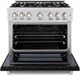 ZLINE Select 36" Stainless Steel Pro Style Gas Range with Black Matte Door-1