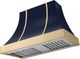La Cornue CornuFé Cascade 44" Goodwood Blue Wall Mounted Range Hood with Brushed Brass Trim-0