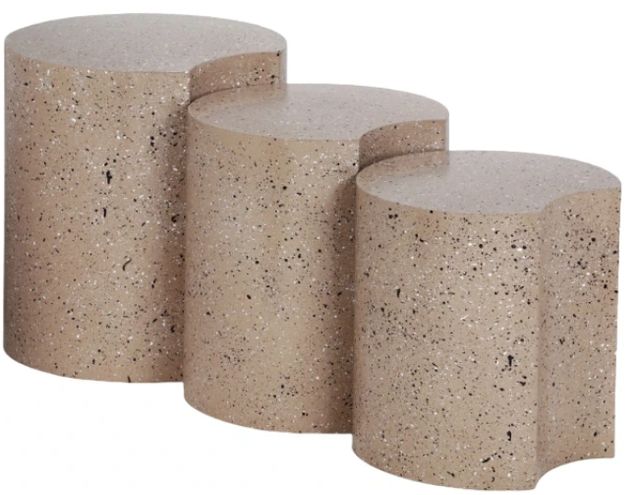 Meridian Furniture Dimple 3-Piece Taupe Modular Nesting End Table-0