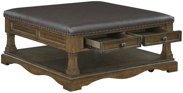 Homelegance® Rochester Dark Brown Cocktail Table with Brown Base-3