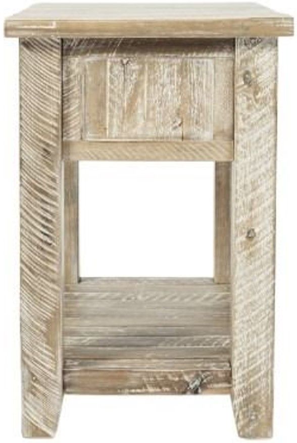 Jofran Inc. Artisan's Craft Washed Gray Chairside Table-2
