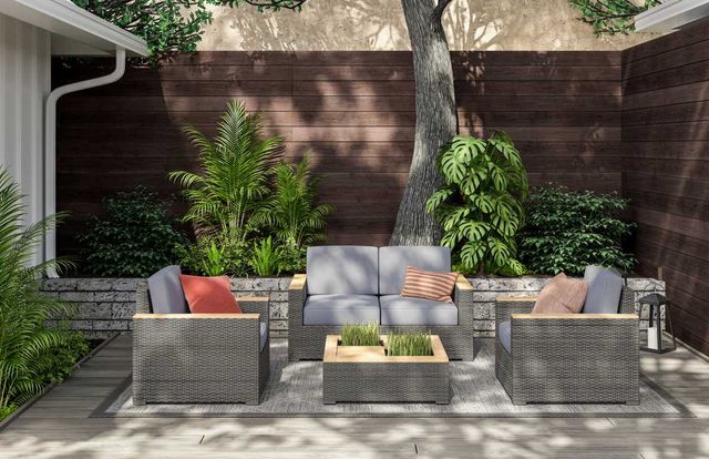 homestyles® Boca Raton 4-Piece Brown Outdoor Loveseat Set-4