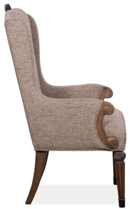 Magnussen Home® Durango Willadeene Brown Upholstered Host Arm Chair-3