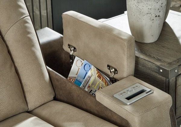 Signature Design by Ashley® Next-Gen DuraPella Two-tone Sand Power Reclining Loveseat with Console-7