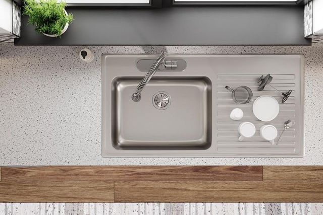 Elkay Lustertone® Classic Lustrous Satin 43" x 22" x 10" 2-Hole Single Bowl Drop-In Sink with Left Drainboard-3