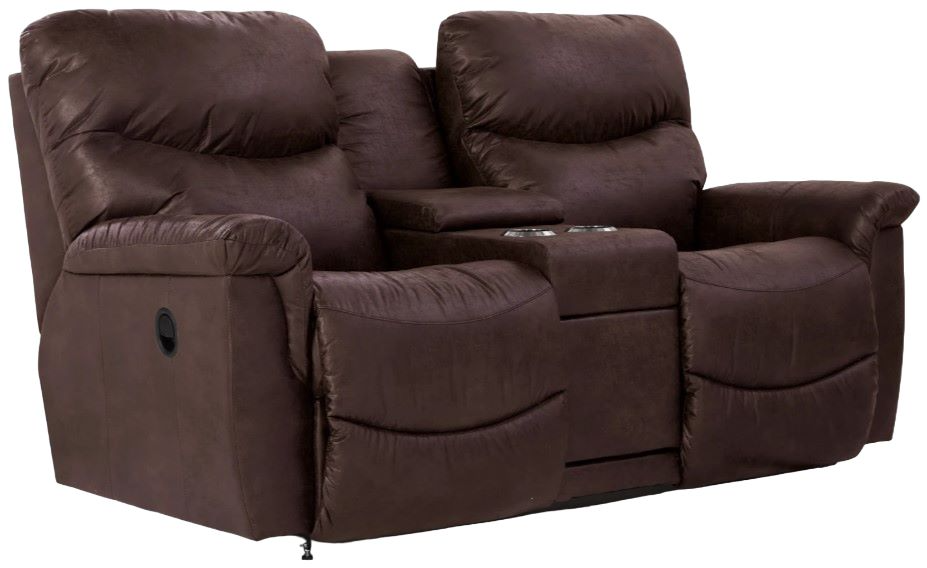 La-Z-Boy® James Walnut Leather Manual Reclining Loveseat with