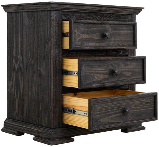 International Furniture Direct Terra Dark Black Nightstand-4