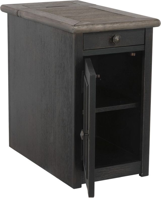 Signature Design by Ashley® Tyler Creek Grayish Brown Chairside End Table with Black Base-2