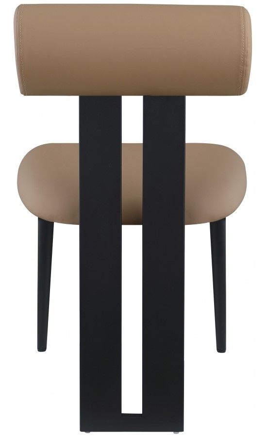 Meridian Furniture Dario Tan/Black Vegan Leather Dining Chair-2
