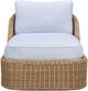 TOV Furniture Axel Blue/Brown Aluminum/Boucle/Wicker Outdoor Lounge Chair-2