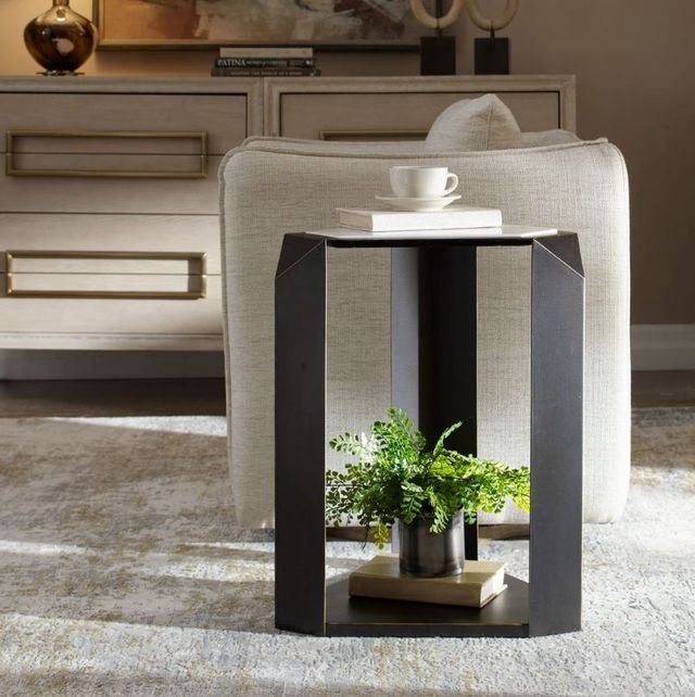Uttermost® Keenan Dark Bronze Geometric Accent Table-1