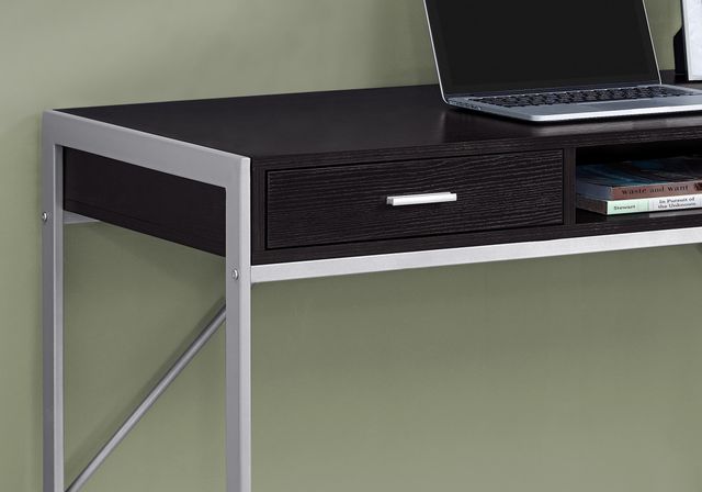 Monarch Specialties Inc. 48"L Espresso and Silver Metal Computer Desk-2