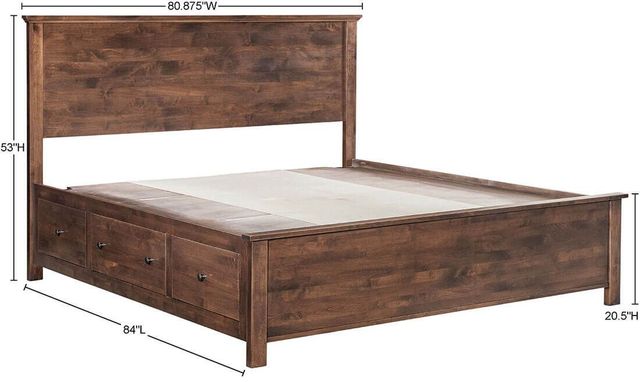 Archbold Furniture Customizable Portland King Plank Storage Bed-2